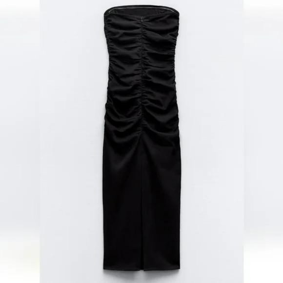 ZARA DRAPED MIDI DRESS - Picture 6 of 6